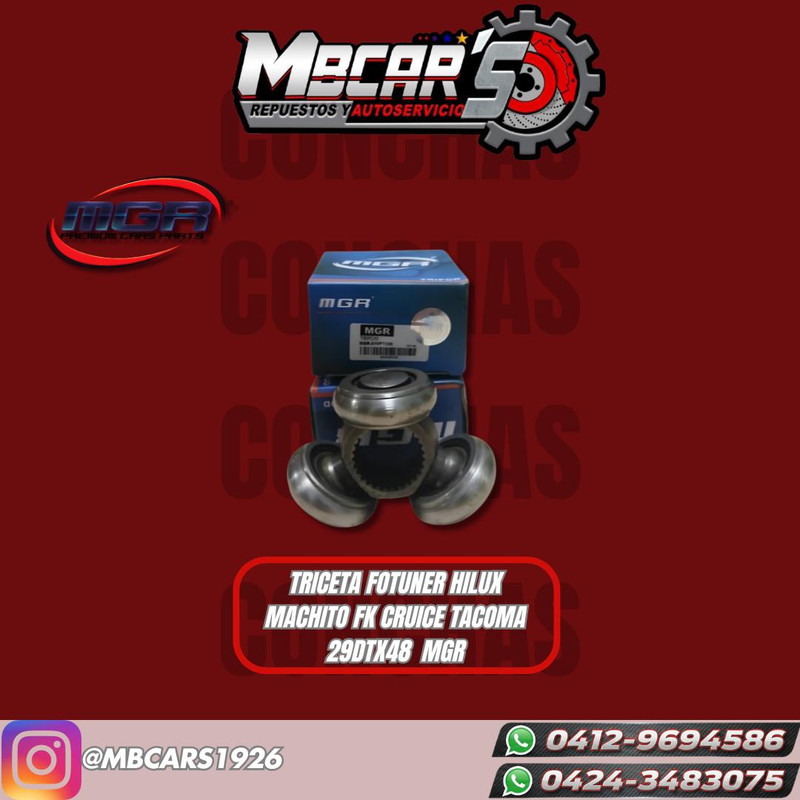 TRICETA TOY FORTUNER HILUX MACHITO FJ CRUISER TACOMA 29 DIENTES X 48 