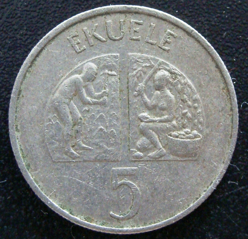 5 Ekuele. Guinea Ecuatorial (1975) GNE-5-Ekuele-1975-rev