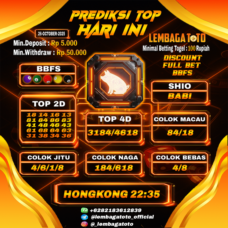 Prediksi Togel 26 Oct 2025 Lembagatoto