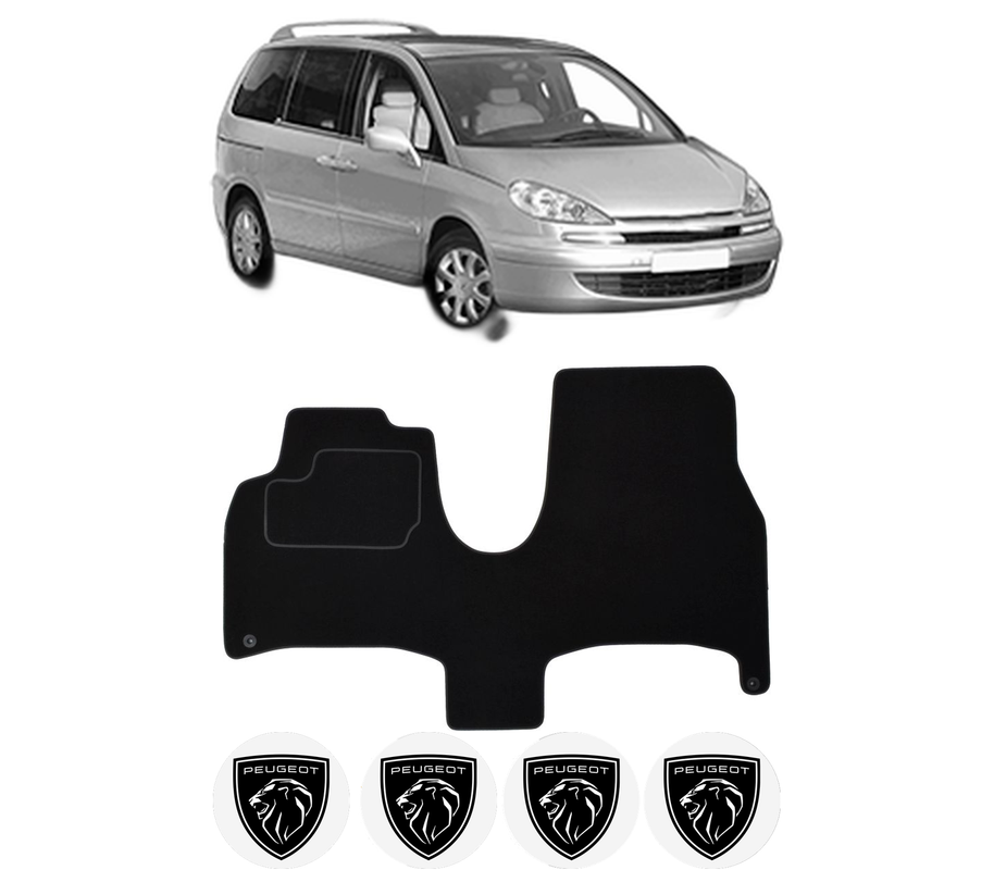 Set Covorase Presuri PEUGEOT 807 (EB_) din 2002-2010, Auto, Material Textil Mocheta, 4 Stickere auto cu PEUGEOT