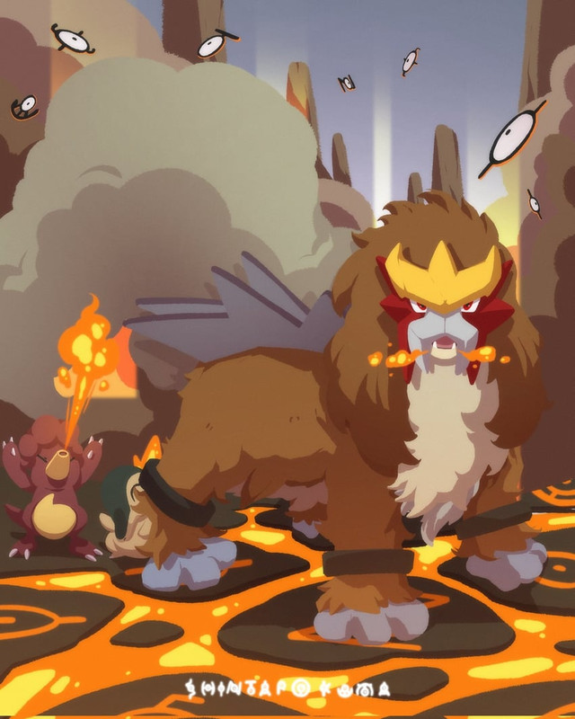 cyndaquil-unown-entei-and-magby-pokemon-