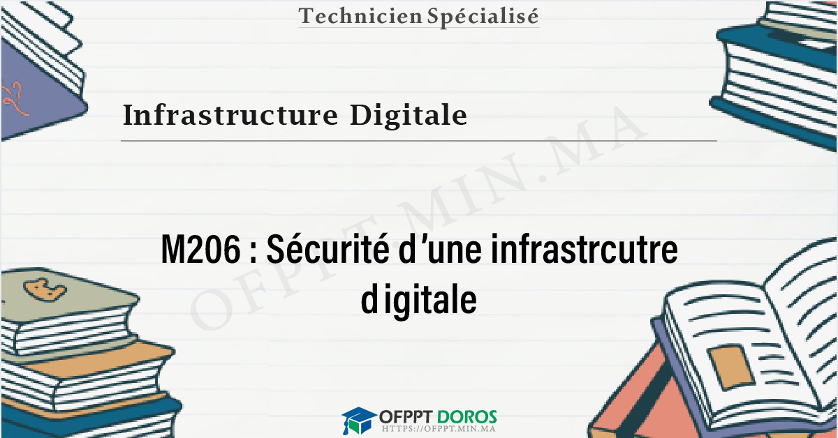 Couverture du cours OFPPT Infrastructure Digitale Sécurité d’une infrastrcutre digitale M206 - 2eme Année: Option Réseaux et systèmes