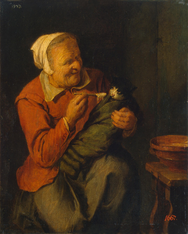 2-David-Rijckaert-III-Peasant-Woman-with-a-Cat