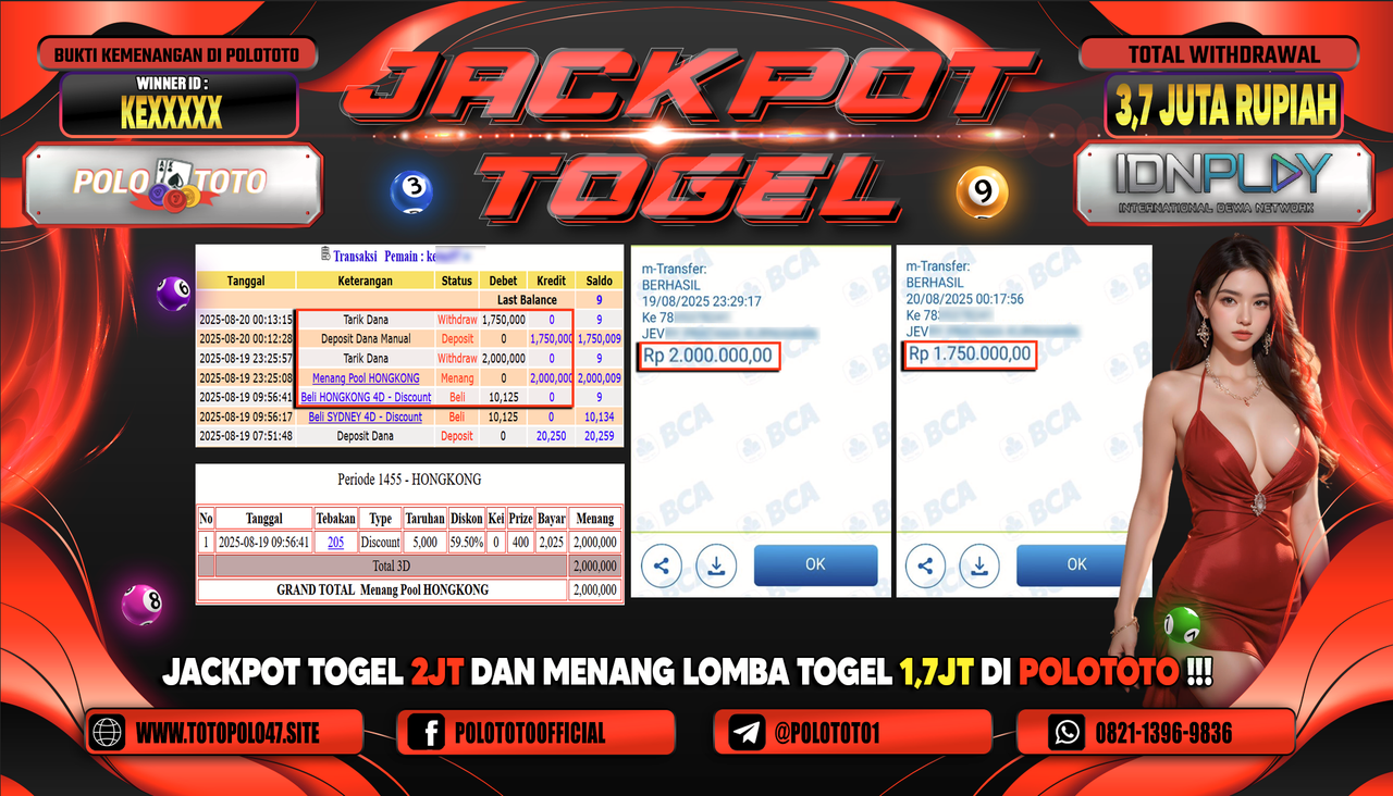 POLOTOTO JACKPOT TOGEL HONGKONG LOTTO Rp.3.750.000,-