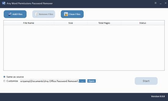 Any Word Permissions Password Remover version 9.9.8