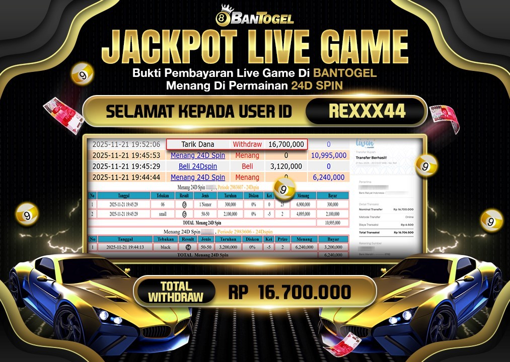 BUKTI JACKPOT LUNAS BANTOGEL
