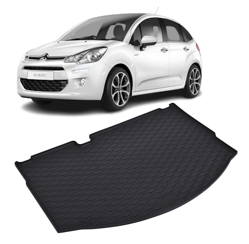 Tavita auto CITROEN C3 2010-2016, protectie portbagaj, Cri-Flo, din cauciuc 100%, compatibil cu autoturismul CITROEN C3