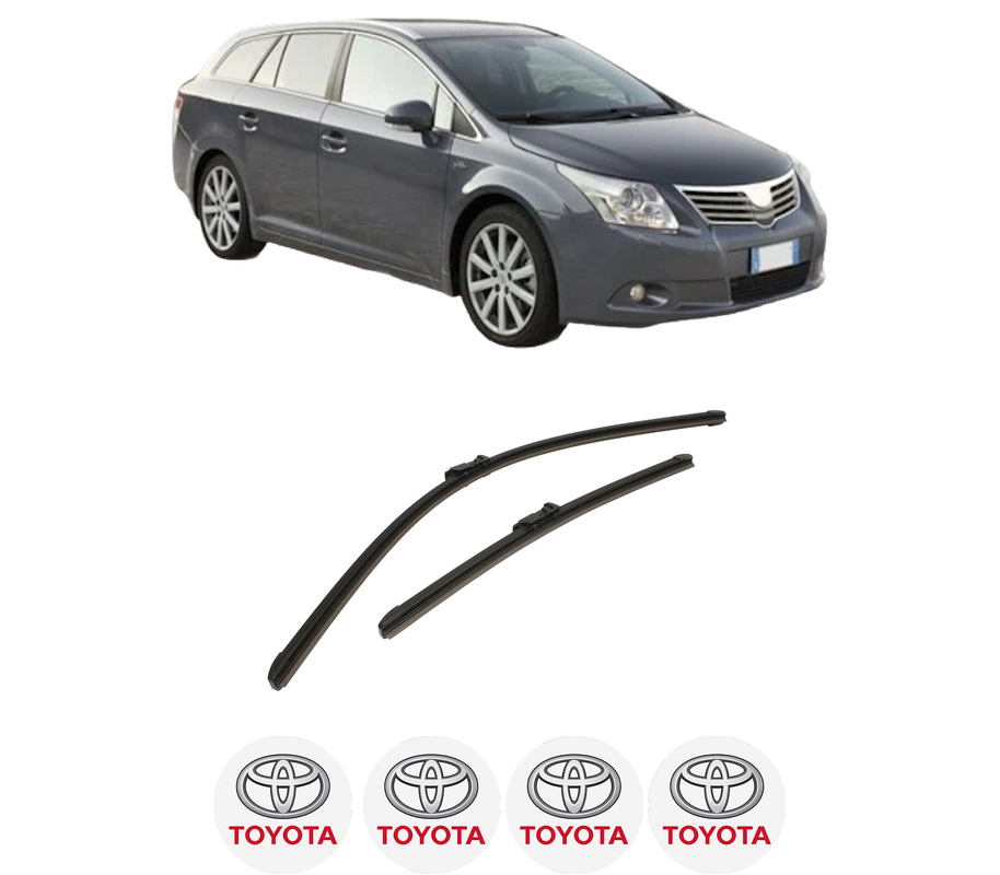 Set stergatoare auto TOYOTA AVENSIS Estate (_T27_) din 2008-2018, pentru parbriz auto, 2 bucati, Bosch Aerotwin, din cauciuc siliconat rezistent, 4 Stickere Auto TOYOTA