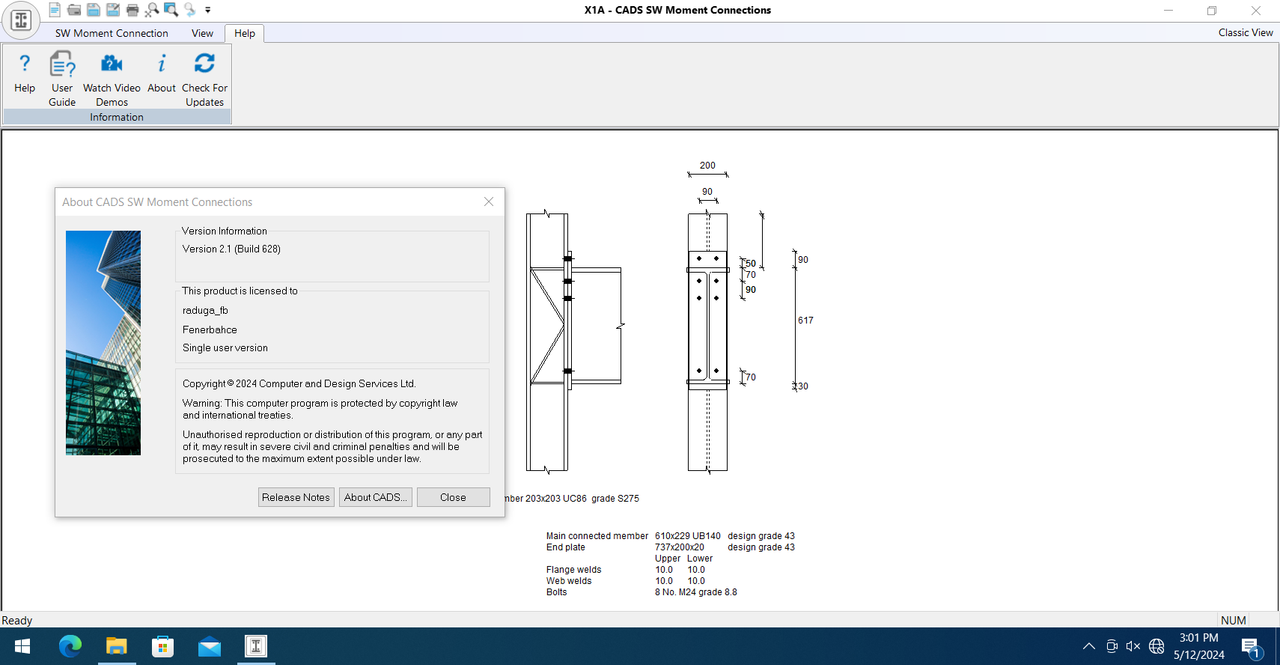 Working with CADS Steelwork Moment Connections 2.1 full