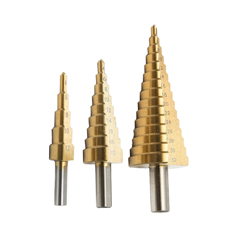JUEGO DE BROCA PARA METAL ESCALONADA 4-12MM; 4-20MM; 4-32MM 3PCS KAMASA
