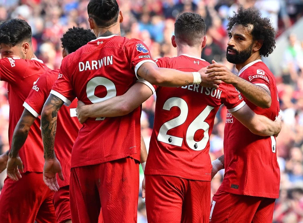 Liverpool scoring and winning in Anfield Liverpool scoring and winning in Anfield