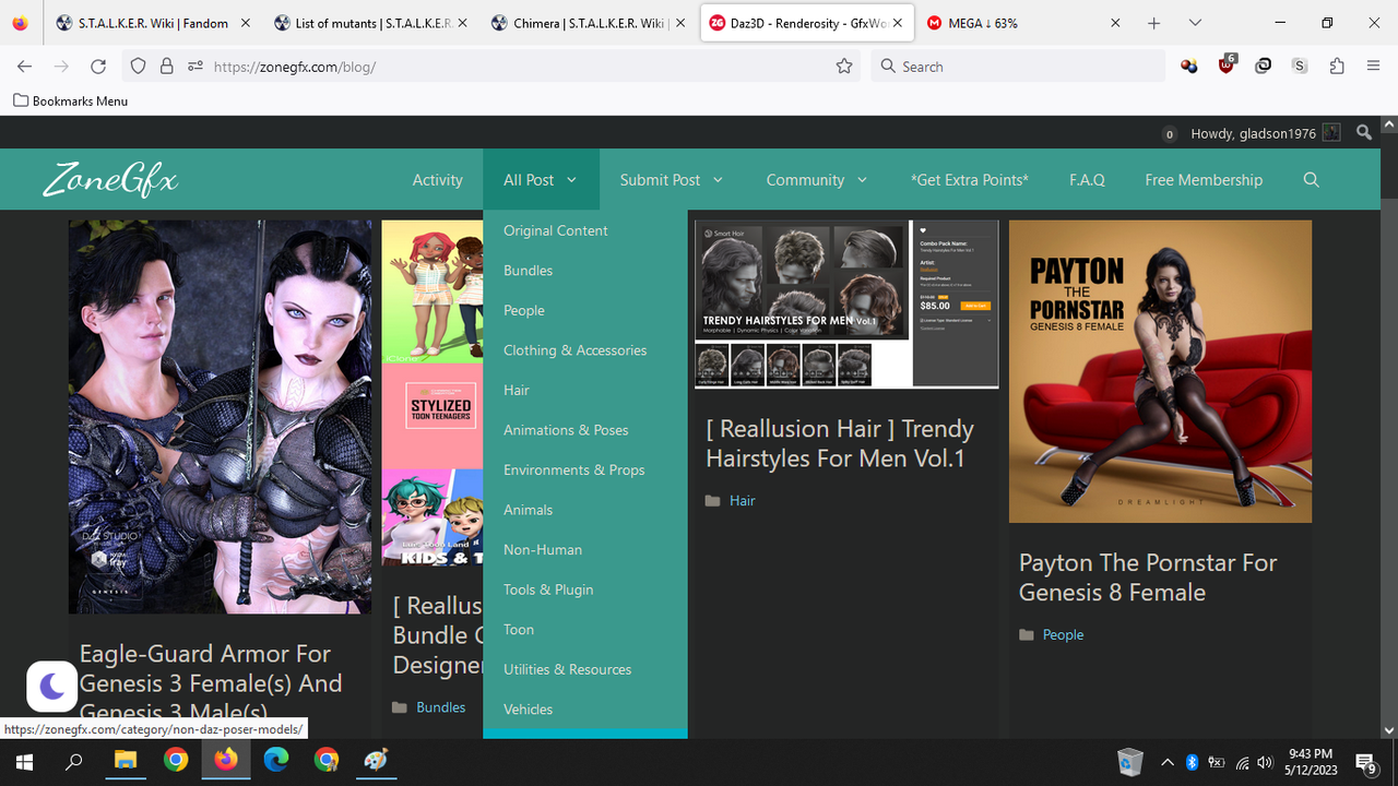 Menus at 1366x768