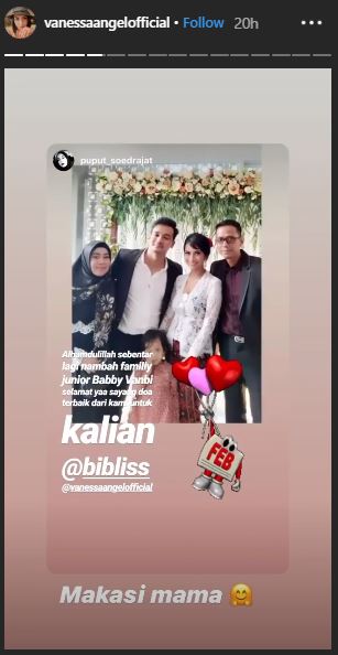 Unggahan selamat dari Puput Soedrajat untuk Vanessa Angel dan Bibi Ardiansyah.
