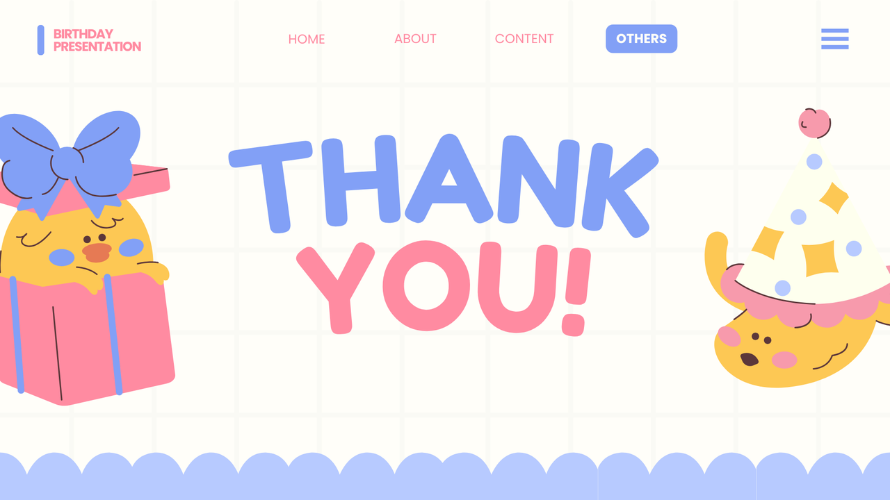 Blue and Pink Illustrative Playful Birthday Presentation