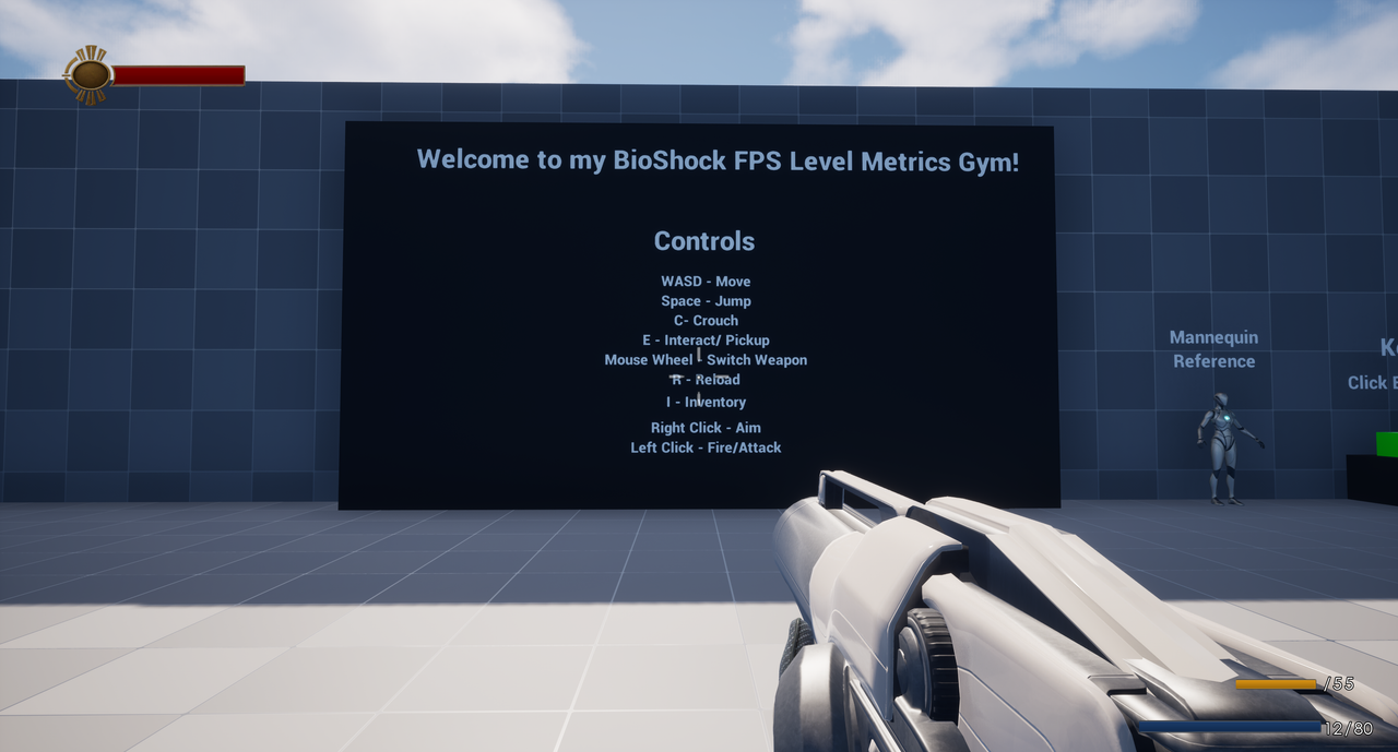 Board showing controls