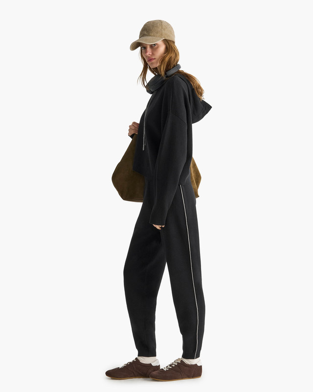 W89016UC PLAITED SWEATPANTS BLACK SILVER PS26 0009