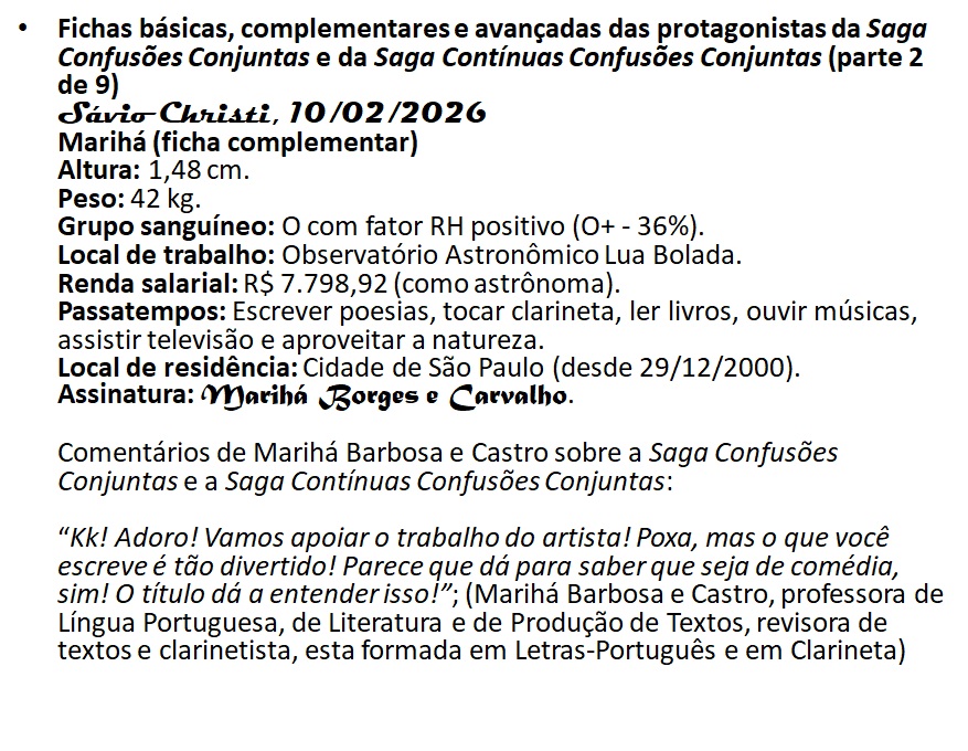 06 Fichas das protagonistas da Saga Confusões Conjuntas e da Saga Contínuas Confusões Conjuntas (pa