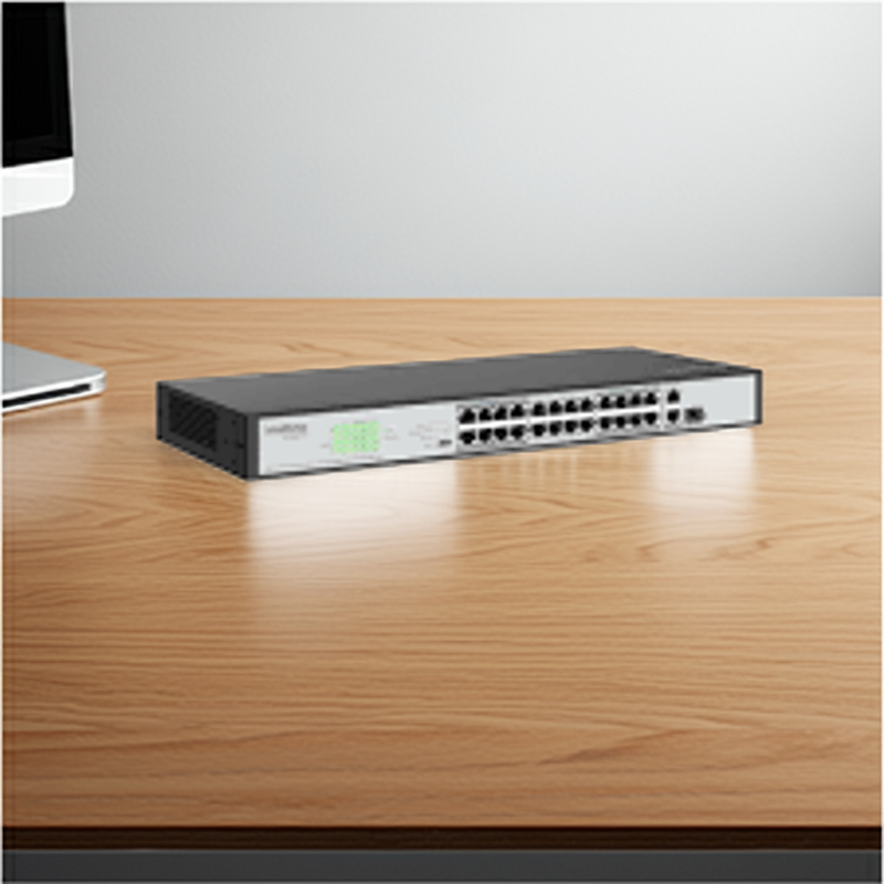 Vista traseira do Switch Intelbras S2328G-A.