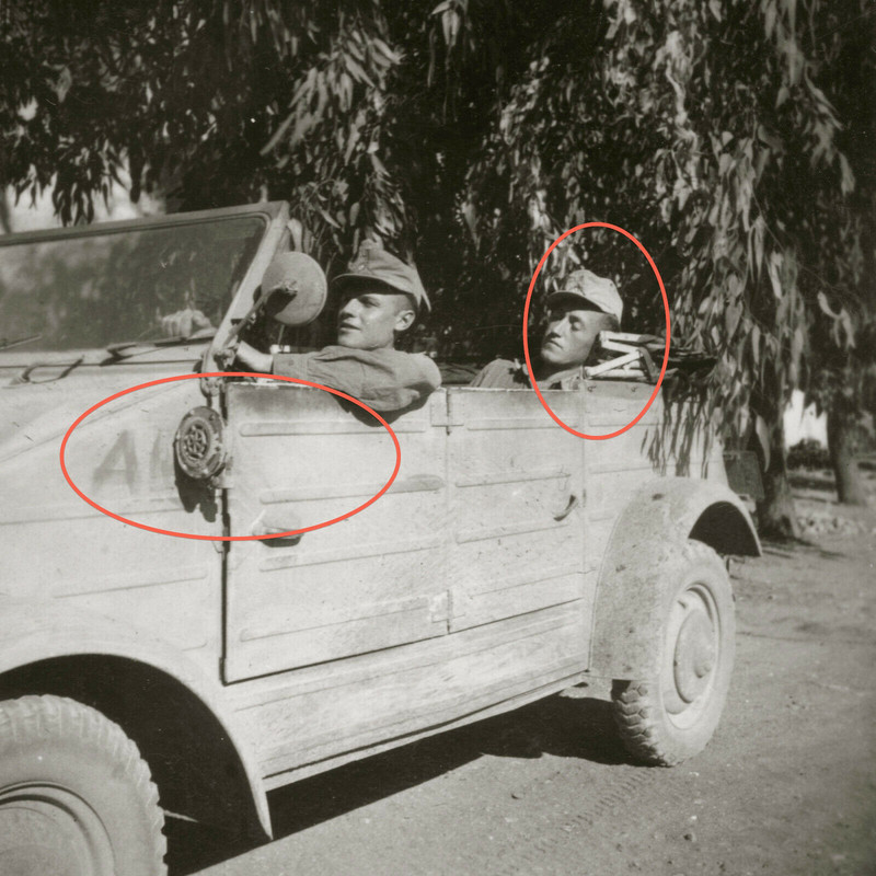 3 Fotos VW 82 Kübelwagen Tropenuniform Nahaufnahme