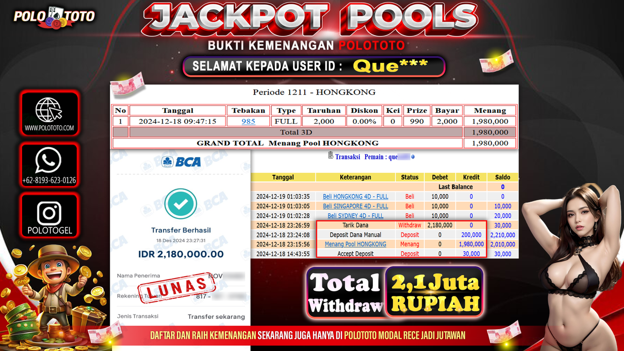 POLOTOTO JACKPOT TOGEL PASARAN HONGKONG Rp.2,180.000,-