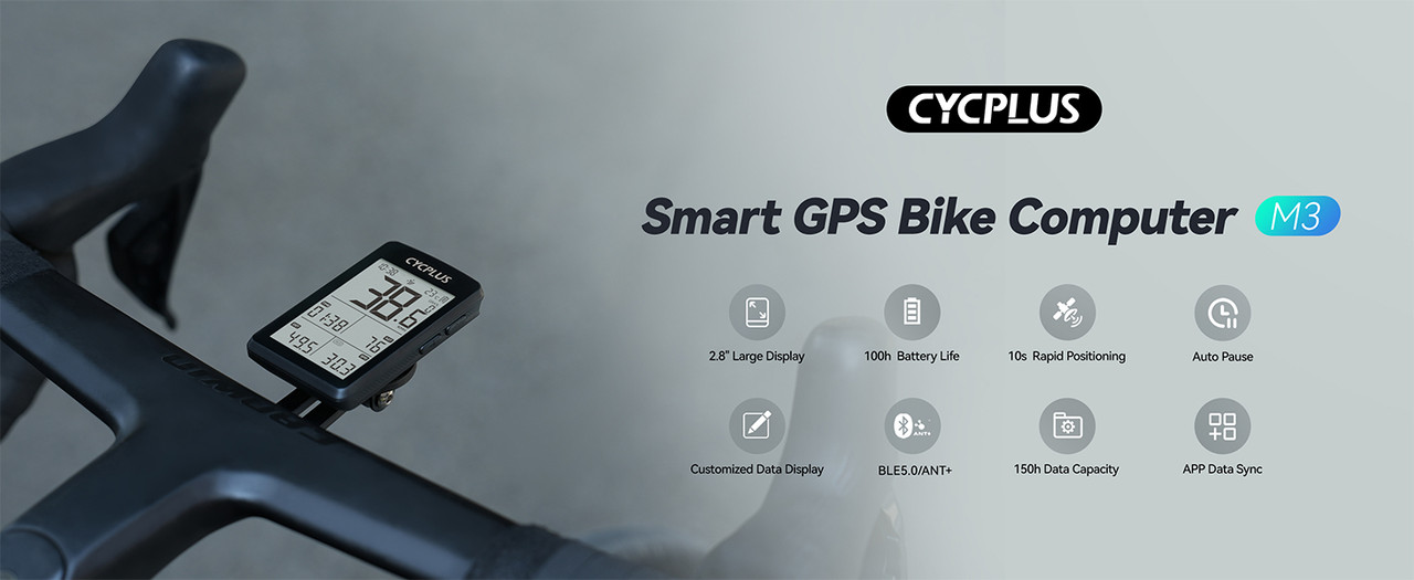 Cycplus - M1 - Fietscomputer - GPS - Snelheidsmeter - Draadloos - ANT