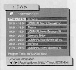 Hyundai 100IRCI Μενού Εβδομαδιαίου EPG καναλιού