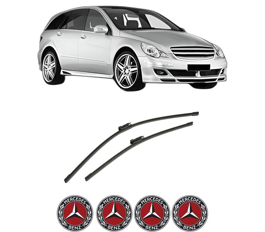 Set stergatoare auto MERCEDES-BENZ R-CLASS (W251, V251) din 2005-2014, pentru parbriz auto, 2 bucati, Bosch Aerotwin, din cauciuc siliconat rezistent, 4 Stickere Auto MERCEDES-BENZ