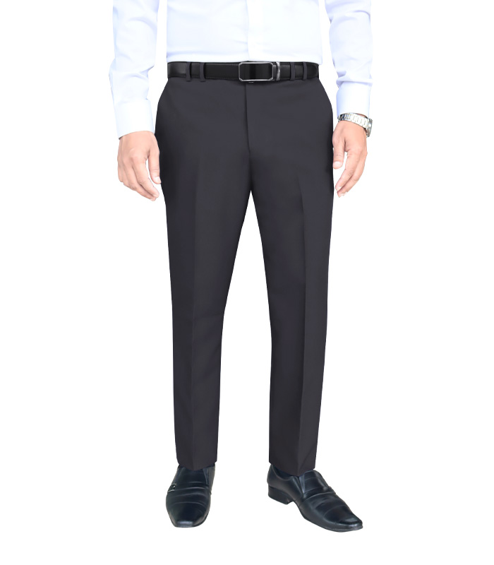 Men’s Formal Trouser Slim Fit Plain Front Cross Pocket Color: 916(9. CHARCOAL)