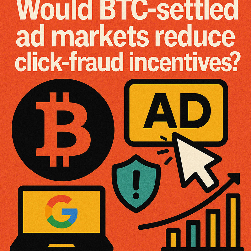 Would BTC-settled ad markets reduce click-fraud incentives?