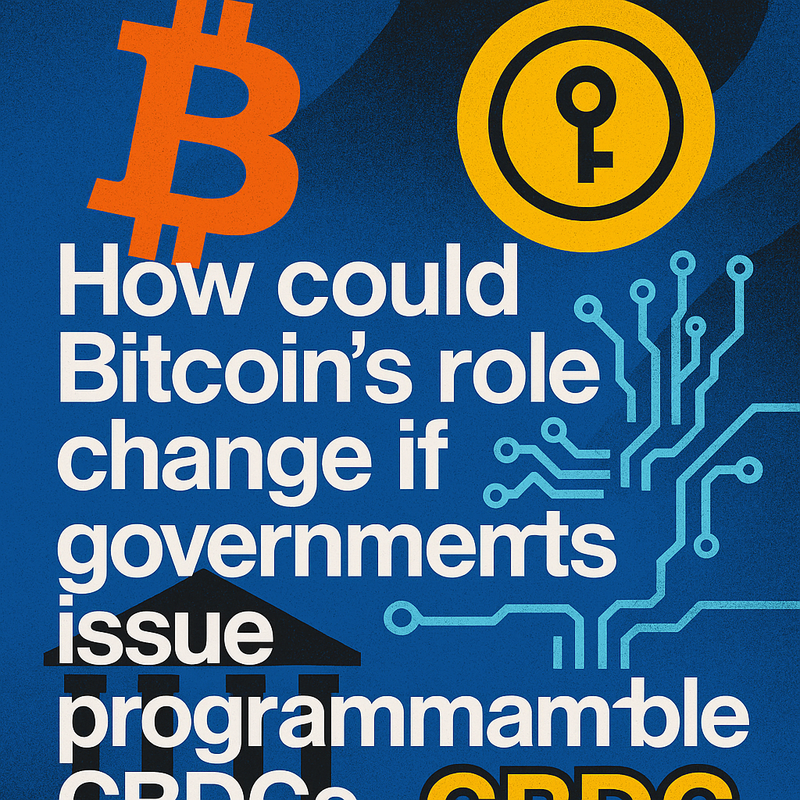 How could Bitcoin's role change if governments issue programmable CBDCs