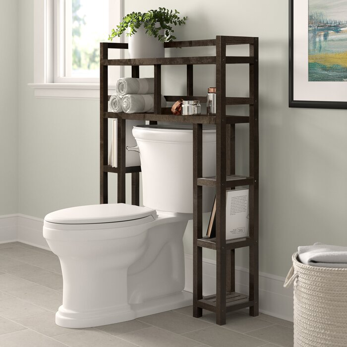 Impressive wood bathroom space saver Solid Wood Freestanding Over The Toilet Storage Cabinet Shelf Spacesaver Bath Ebay