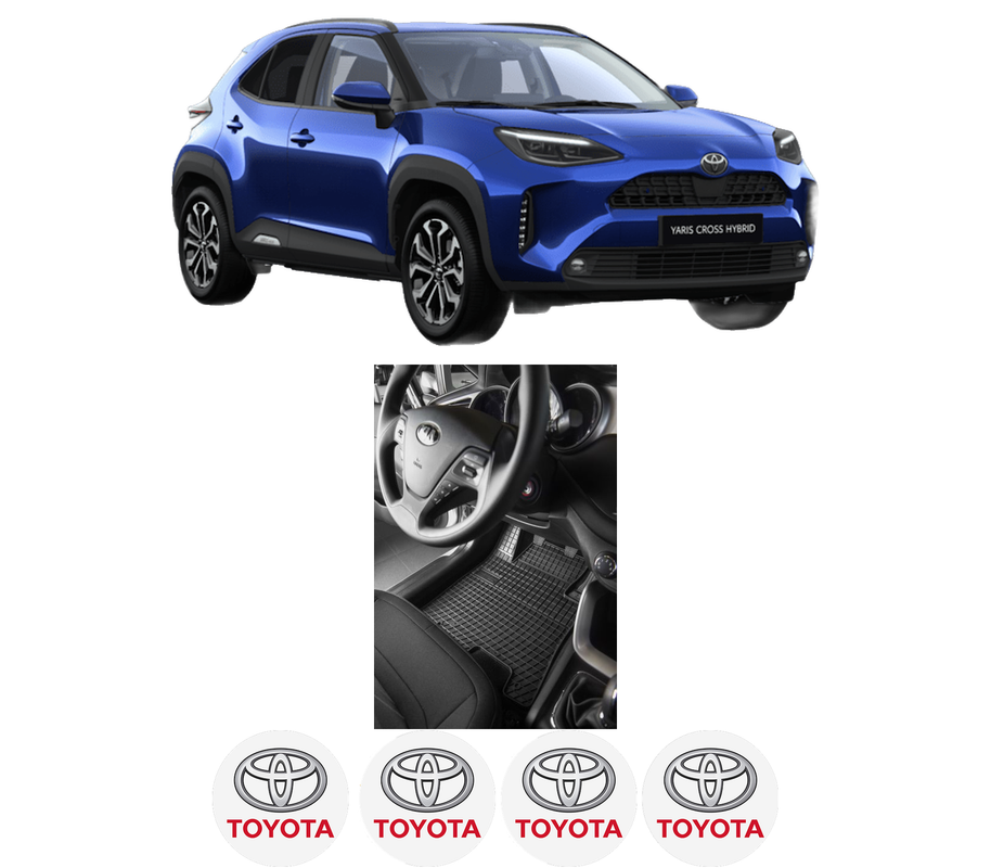Set covorase presuri TOYOTA YARIS CROSS (MXP_) din 2020, auto, din cauciuc thermoplastic, 4 Stickere auto cu TOYOTA