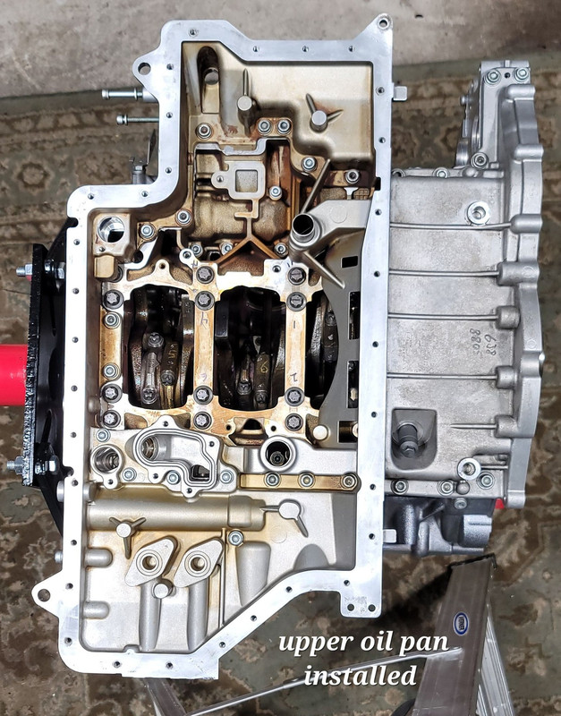 15 upper oil pan installed