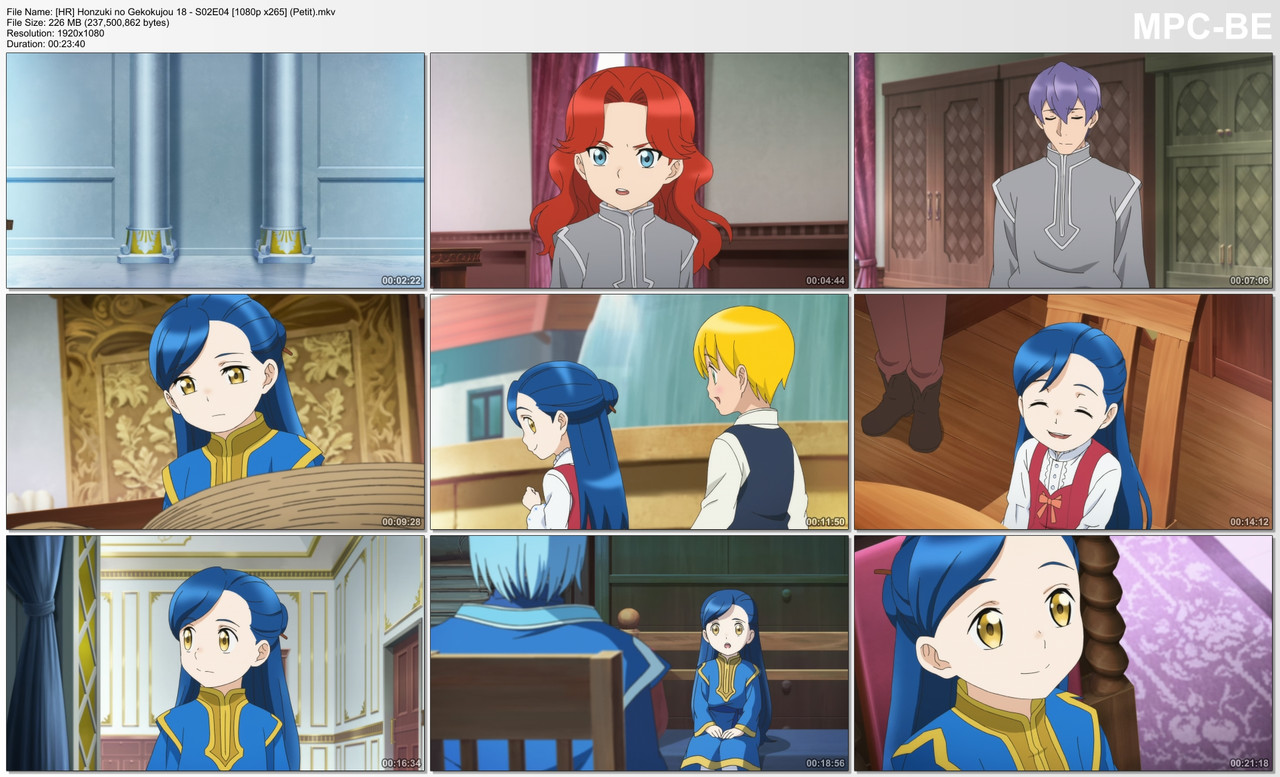 [HR] Honzuki no Gekokujou 18 - S02E04 [1080p x265] (Petit).mkv_thumbs