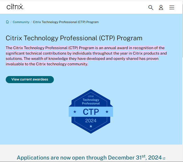 Citrix Technology Professional (CTP) Programm