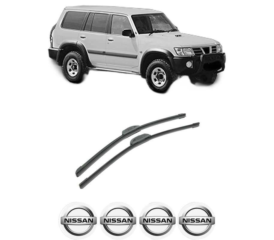 Set stergatoare auto NISSAN PATROL GR V Wagon (Y61) din 1997-2002, pentru parbriz auto, 2 bucati, Bosch Aerotwin Retrofit, din cauciuc siliconat rezistent, 4 Stickere Auto NISSAN