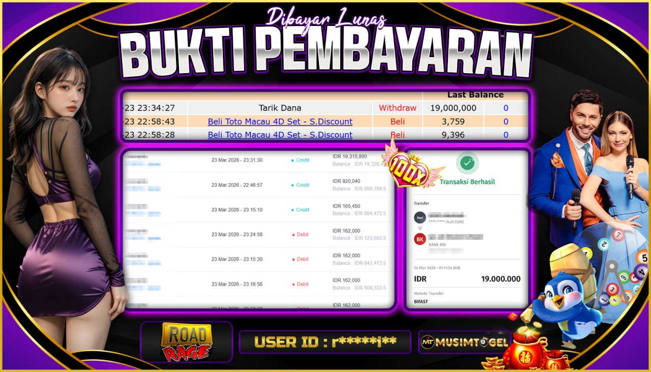 MUSIMTOGEL JP SLOT  19,000,000 - ROAD RAGE  -  NO LIMIT