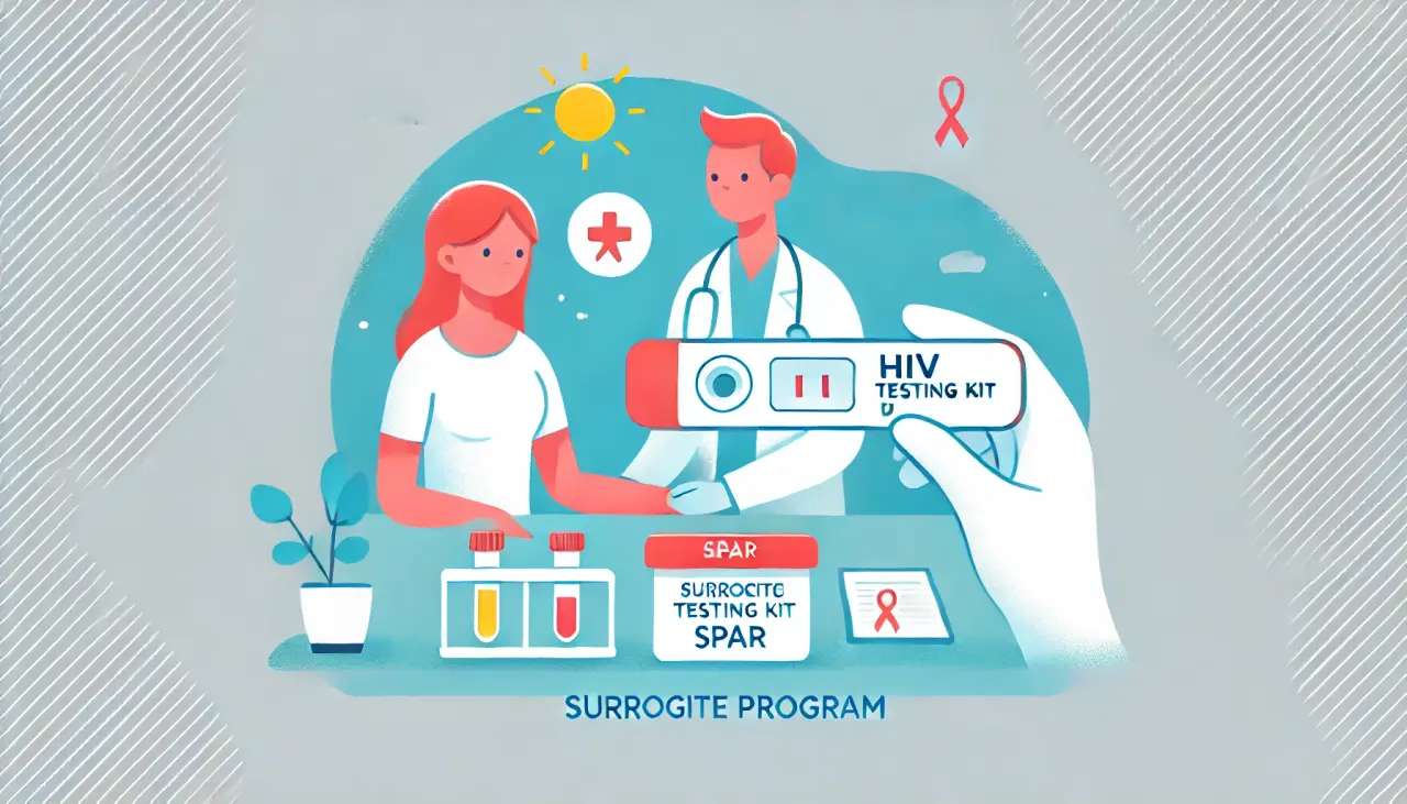 HIV testing kit being used as part of the SPAR program to monitor surrogate health