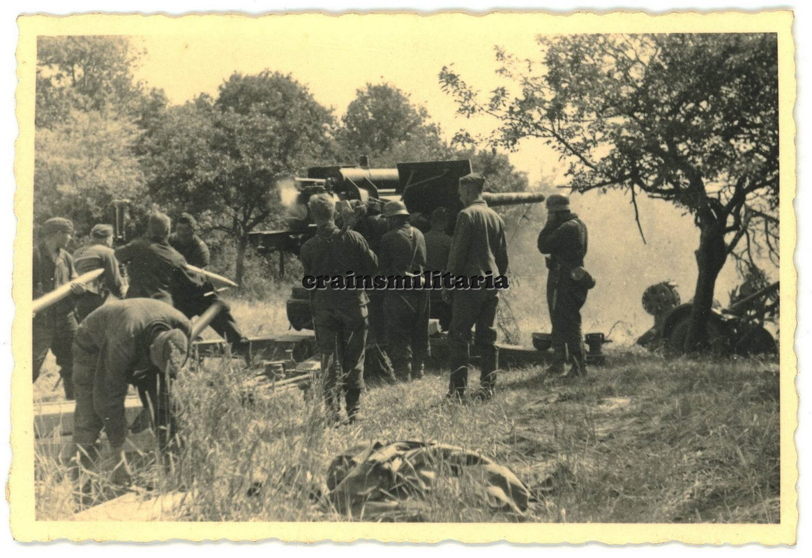 Orig. Foto Flak Geschütz b. Erdkampf Bunker bei SEDAN Ardennen Frankreich 1940