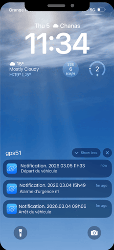Application Lisatrack sur téléphone