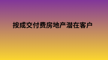 按成交付费房地产潜在客户