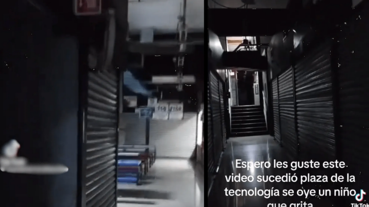 Velador capta aterrador llanto de un niño en Plaza de la Tecnología: video