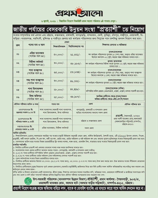 PROTTYASHI-NGO-Job-2026