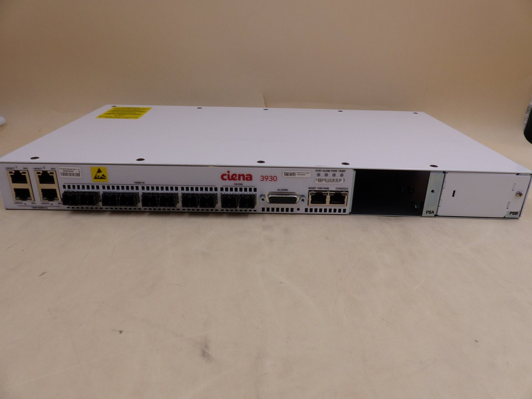 CIENA 170-3930-900 3930 8-PORT 1G DUAL-PORT 10G ETHERNET SERVICE NETWORK SWITCH CIENA 170-3930-900 3930 8-PORT 1G DUAL-PORT 10G ETHERNET SERVICE NETWORK SWITCH