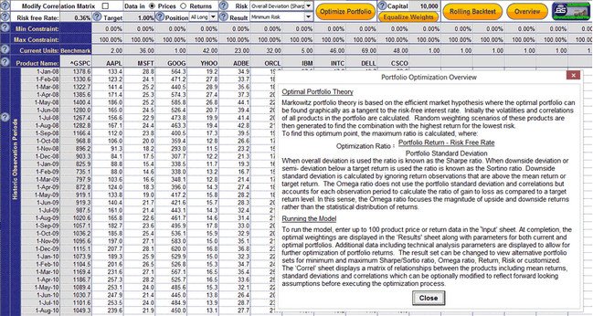 Excelbusinesstools.com Portfolio Optimization for Excel Datecode 20210120