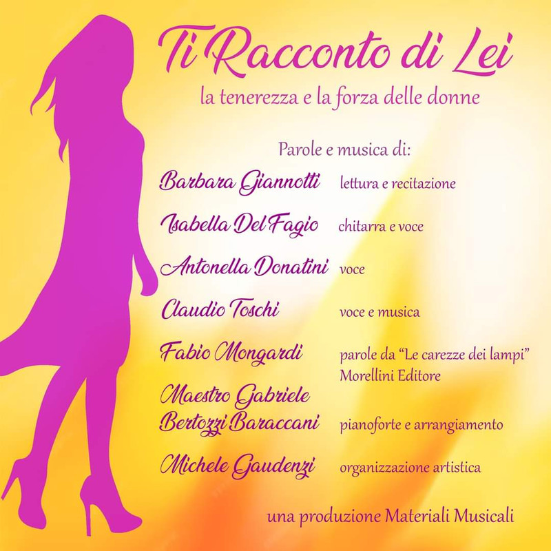 Domenica 24 novembre in scena lo spettacolo Letterario-Musicale: “Ti Racconto di Lei. La Tenerezza e la Forza delle Donne” Domenica 24 novembre in scena lo spettacolo Letterario-Musicale: “Ti Racconto di Lei. La Tenerezza e la Forza delle Donne”