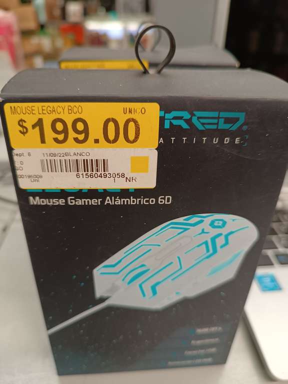 Bodega Aurrera: Mouse Gamer Alámbrico Vortred 6d Legacy, Color Blanco (para esas búsquedas en San Gugul)