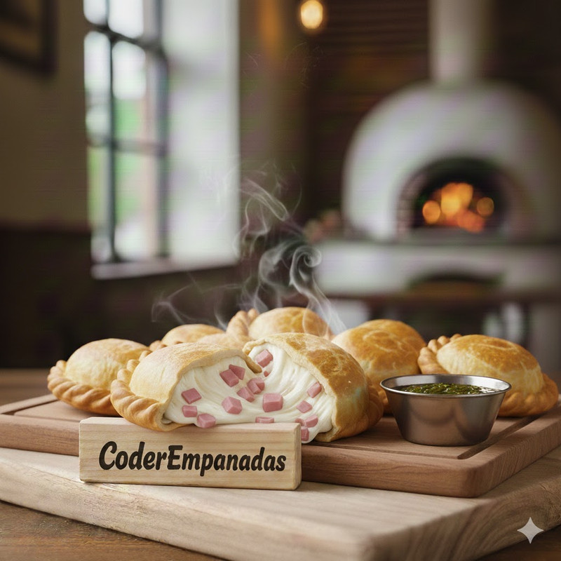 CoderEmpanada - Empanada con queso, jamon y Morrones