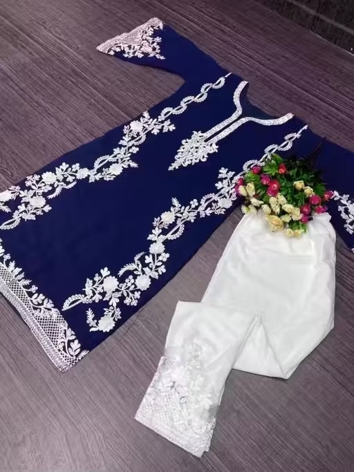 Snizvi | Pakistani Suit | Women Kurta Pair | Kurta Pair | Kurta With Palazoo | Kurta Pair For Women | Kurti | Kurta Sets | New Designer Kurta With Palazoo | Georgette Kurta Pair | Pakistani Kurta Pair Color 2 (KS120)