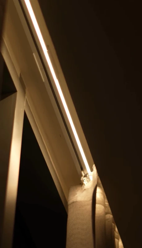 Integrated LED strip inside the rail profile